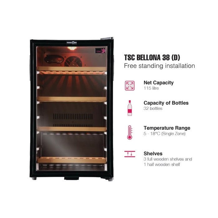 Tuscani FTS12/06 Wine Chiller Bellona 38(D) 32 Bottles | TBM Online