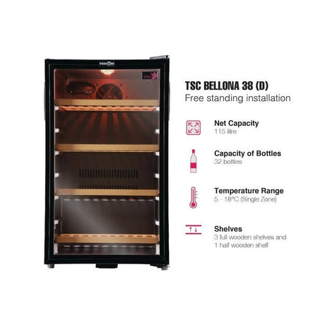 Tuscani FTS12/06 Wine Chiller Bellona 38(D) 32 Bottles | TBM Online