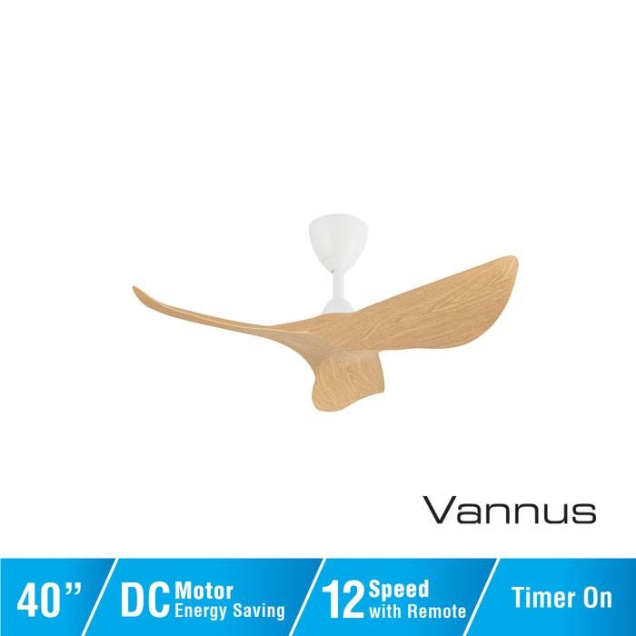 Vannus HARU 3B/40 CHESTNUT MATT WHITE Ceiling Fan 40" 3 Blades Chestnut Matt White | TBM Online