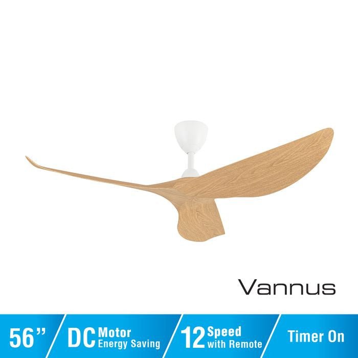 Vannus HARU 3B/56 CHESTNUT MATT WHITE Ceiling Fan 56" 3 Blades Chestnut Matt White | TBM Online