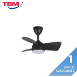 Vannus V3 3B/28 LED BLACK Ceiling Fan 3 Blades 28 Inch LED Black | TBM Online