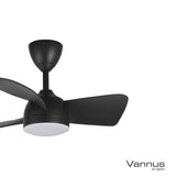 Vannus V3 3B/28 LED BLACK Ceiling Fan 3 Blades 28 Inch LED Black | TBM Online