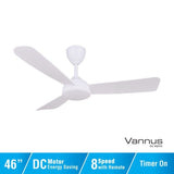 Vannus V3 3B/46 MATT WHITE Ceiling Fan 3 Blades 46" DC Motor Matt White | TBM Online