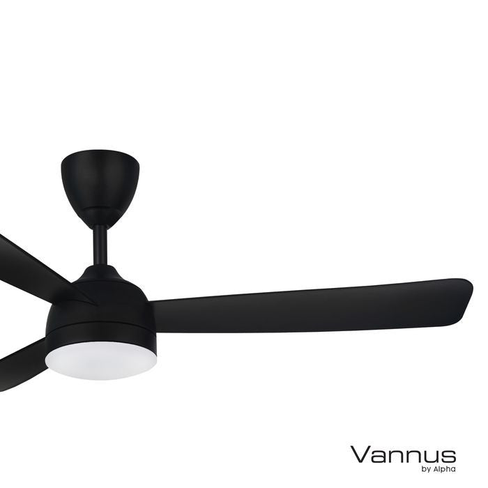 Vannus V3 3B/52 LED MATT BLACK Ceiling Fan 3 Blades 52 Inch LED Matt Black | TBM Online