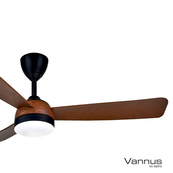 Vannus V3 3B/52 LED WALNUT/MB Ceiling Fan 3 Blades 52" LED Walnut Matt Black | TBM Online