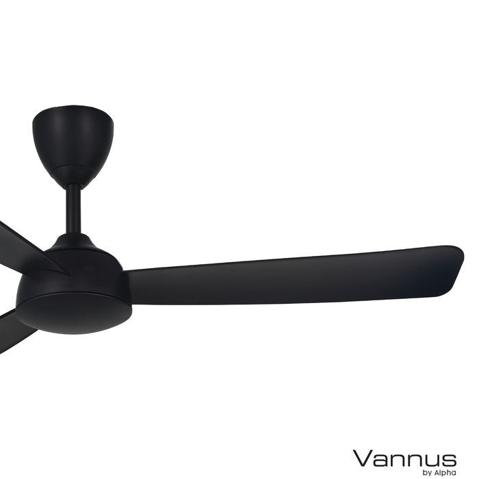 Vanns V3 3B/52 MATT BLACK Ceiling Fan 3 Blades 52" DC Motor Matt Black | TBM Online