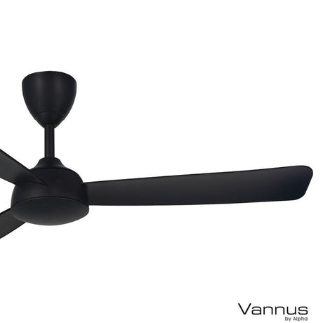 Vanns V3 3B/52 MATT BLACK Ceiling Fan 3 Blades 52" DC Motor Matt Black | TBM Online