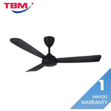 Vanns V3 3B/52 MATT BLACK Ceiling Fan 3 Blades 52" DC Motor Matt Black | TBM Online