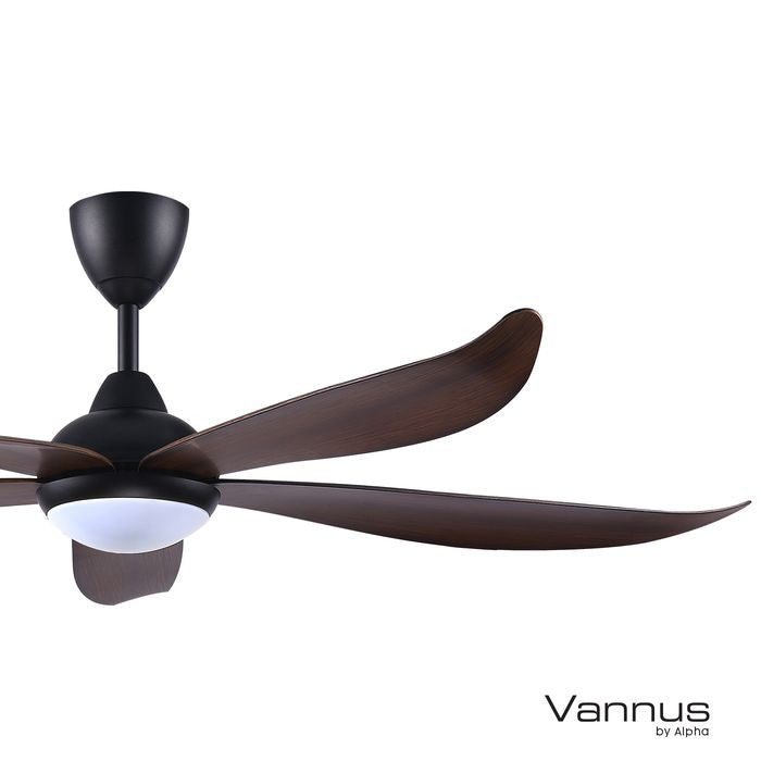 Vannus GRAND LUNA 5B/60 LED WALNUT MATT BLACK Ceiling Fan 5 Blades 60 Inch LED Walnut Matt Black | TBM Online