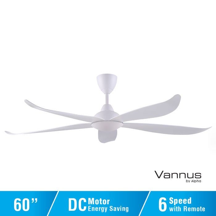 Vannus GRAND LUNA 5B/60 MATT WHITE Ceiling Fan 5 Blades 60 Inch Matt White | TBM Online