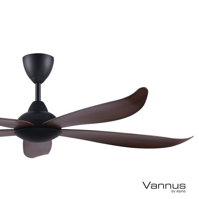 Vannus GRAND LUNA 5B/60 WALNUT MATT BLACK Ceiling Fan 5 Blades 60 Inch Walnut Matt Black | TBM Online