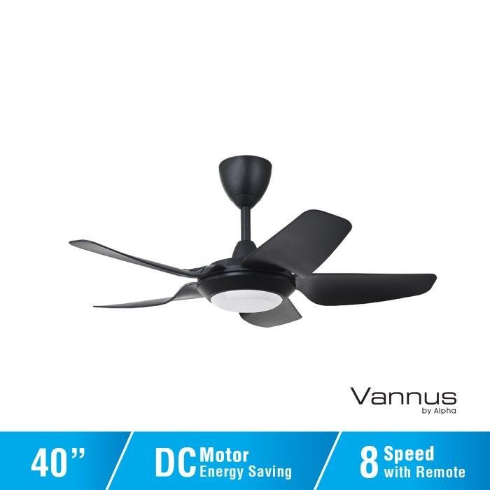 Vannus IRIZ 5B/40 LED MATT BLACK Ceiling Fan 5 Blades 40 Inch LED Motor DC Matt Black | TBM Online