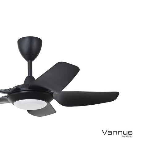 Vannus IRIZ 5B/40 LED MATT BLACK Ceiling Fan 5 Blades 40 Inch LED Motor DC Matt Black | TBM Online