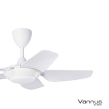 Vannus IRIZ 5B/40 LED MATT WHITE Ceiling Fan 5 Blades 40 Inch LED Motor DC Matt White | TBM Online