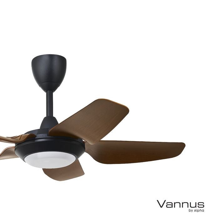 Vannus IRIZ 5B/40 LED WALNUT MATT BLACK Ceiling Fan 5 Blades 40 Inch LED Motor DC Walnut Matt Black | TBM Online