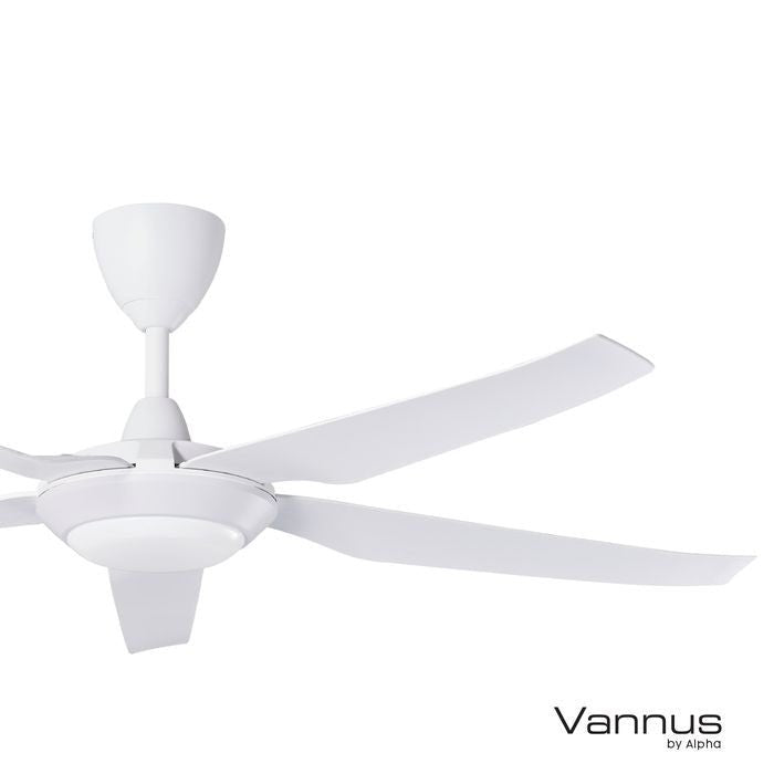 Vannus IRIZ 5B/56 LED MATT WHITE Ceiling Fan 5 Blades 56 Inch LED Motor DC Matt White | TBM Online