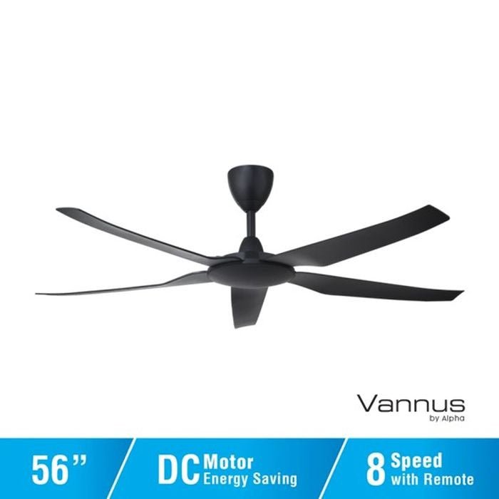 Vannus IRIZ 5B/56 MATT BLACK Ceiling Fan 5 Blades 56 Inch Motor DC Matt Black | TBM Online