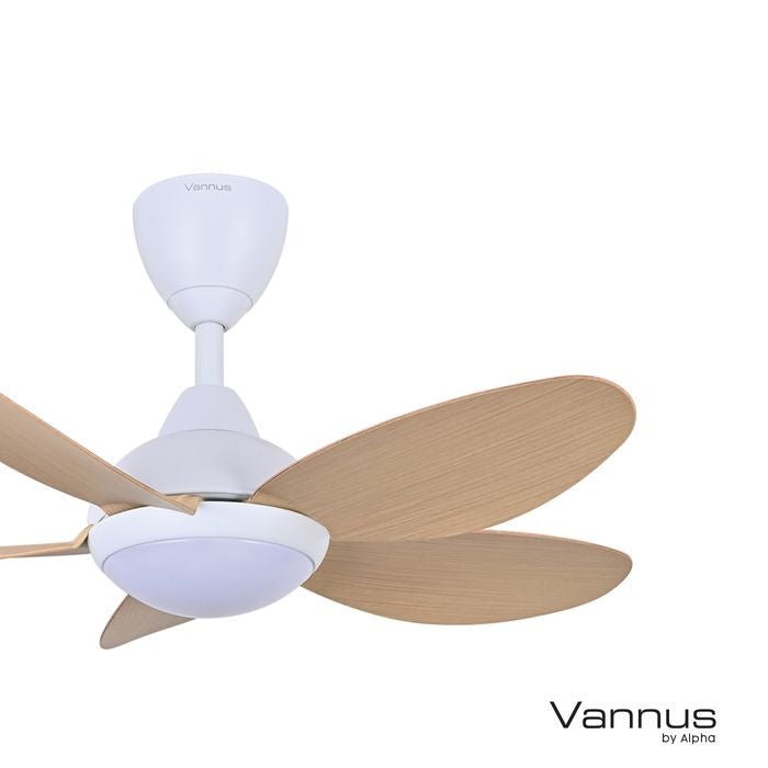 Vannus LUNA 5B/36 LED MATT WHITE MAPLE 36" Ceiling Fan With LED 5 Blades Matt White Maple | TBM Online