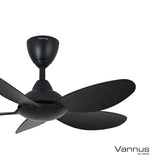 Vannus LUNA 5B/36 MATT BLACK 36" Ceiling Fan 5 Blades Matt Black | TBM Online