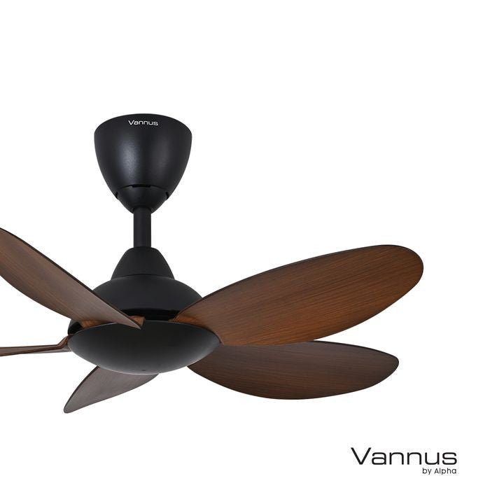 Vannus LUNA 5B/36 MATT BLACK WALNUT 36" Ceiling Fan 5 Blades Matt Black/Walnut | TBM Online