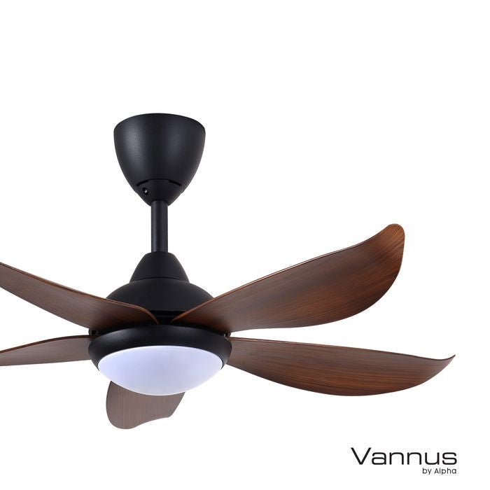 Vannus LUNA 5B/40 LED MATT BLACK WALNUT 40" Ceiling Fan With LED 5 Blades Matt Black Walnut | TBM Online