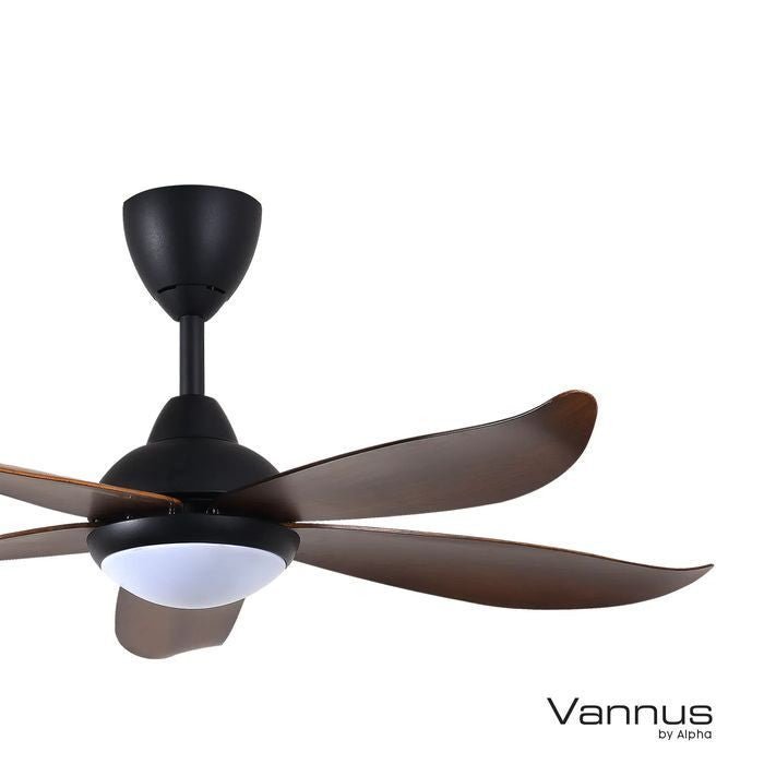 Vannus LUNA 5B/46 LED MATT BLACK WALNUT 46" Ceiling Fan 5 Blades LED Matt Black/Walnut | TBM Online