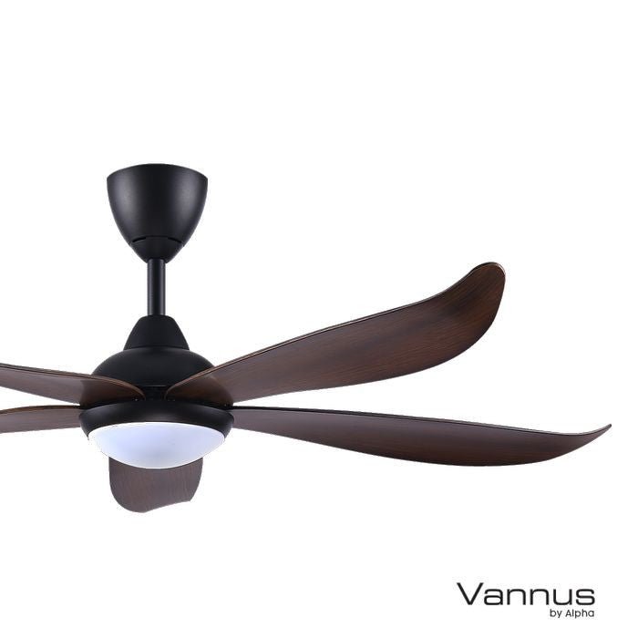 Vannus LUNA 5B/56 LED MATT BLACK WALNUT 56" Ceiling Fan 5 Blades LED Matt Black Walnut | TBM Online