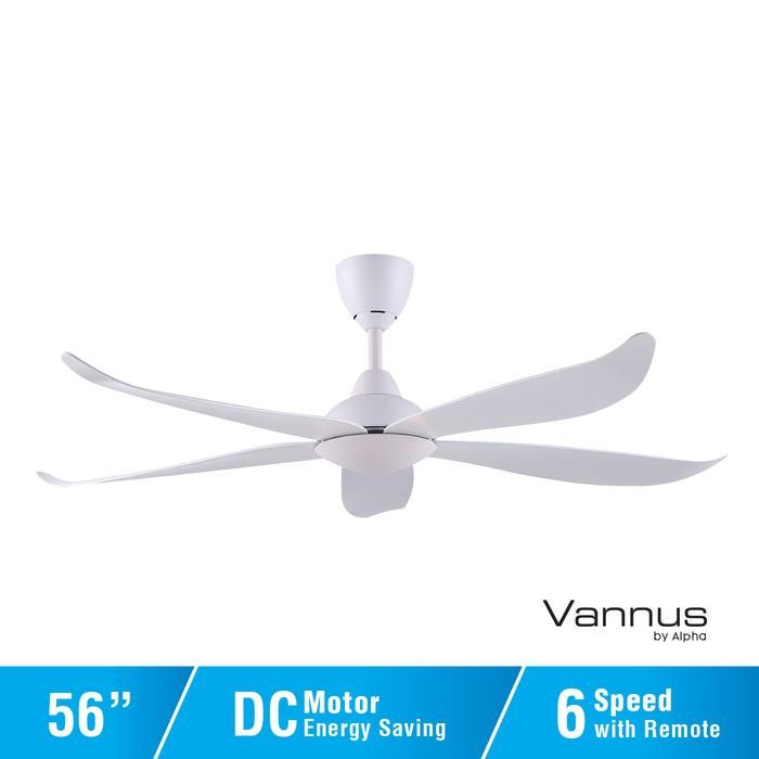 Vannus LUNA 5B/56 MATT WHITE 56" Ceiling Fan 5 Blades Matt White | TBM Online