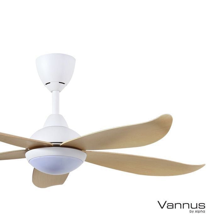 Vannus LUNA LED 5B/46 MATT WHITE MAPLE 46" Ceiling Fan 5 Blades LED Matt White Maple | TBM Online