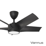 Vannus PRISTI 5B/40 LED MATT BLACK 5 Blades 40 Inch LED DC Motor Matt Black | TBM Online