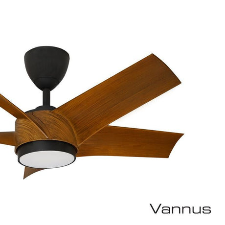 Vannus PRISTI 5B/40 LED WALNUT/MB 5 Blades 40 Inch LED DC Motor Walnut Matt Black | TBM Online