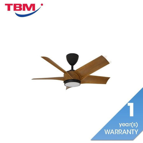 Vannus PRISTI 5B/40 LED WALNUT/MB 5 Blades 40 Inch LED DC Motor Walnut Matt Black | TBM Online