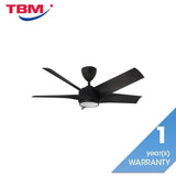 Vannus PRISTI 5B/46 LED MATT BLACK 5 Blades 46 Inch LED DC Motor Matt Black | TBM Online