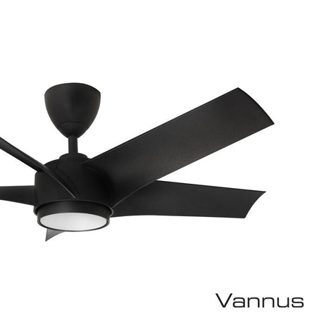 Vannus PRISTI 5B/46 LED MATT BLACK 5 Blades 46 Inch LED DC Motor Matt Black | TBM Online