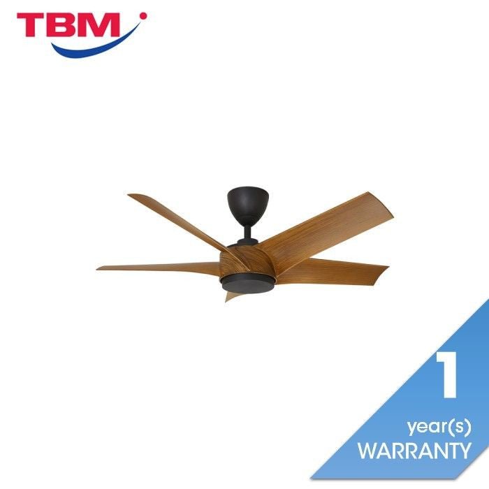 Vannus PRISTI 5B/46 WALNUT/MB 5 Blades 46 Inch DC Motor Walnut Matt Black | TBM Online