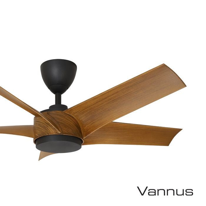 Vannus PRISTI 5B/46 WALNUT/MB 5 Blades 46 Inch DC Motor Walnut Matt Black | TBM Online