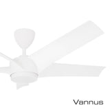 Vannus PRISTI 5B/52 LED MATT WHITE 5 Blades 52 Inch LED DC Motor Matt White | TBM Online