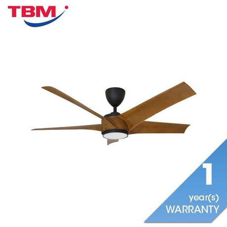 Vannus PRISTI 5B/52 LED WALNUT/MB 5 Blades 52 Inch LED DC Motor Walnut Matt Black | TBM Online