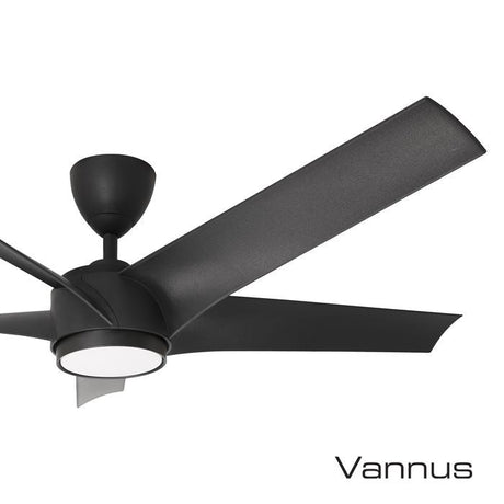 Vannus PRISTI 5B/56 LED MATT BLACK 5 Blades 56 Inch LED DC Motor Matt Black | TBM Online