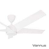 Vannus PRISTI 5B/56 LED MATT WHITE 5 Blades 56 Inch LED DC Motor Matt White | TBM Online