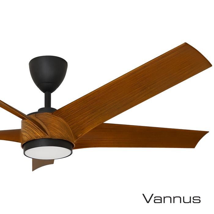 Vannus PRISTI 5B/56 LED WALNUT/MB 5 Blades 56 Inch LED DC Motor Walnut Matt Black | TBM Online
