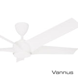 Vannus PRISTI 5B/56 MATT WHITE 5 Blades 56 Inch DC Motor Matt White | TBM Online