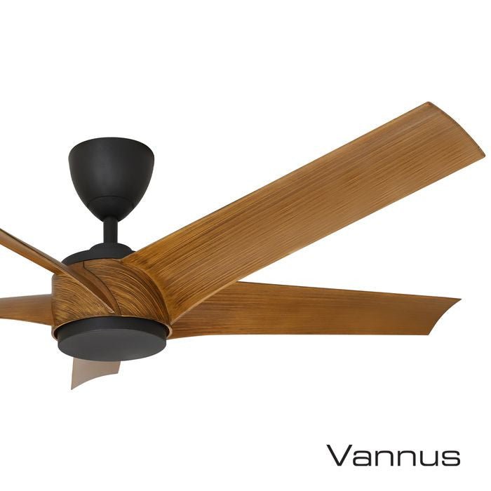 Vannus PRISTI 5B/56 WALNUT/MB 5 Blades 56 Inch DC Motor Walnut Matt Black | TBM Online