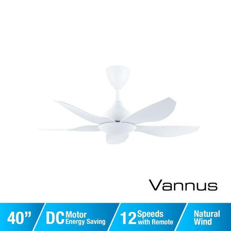 Alpha Vannus SENI-5B/40 MATT WHITE Ceiling Fan 40" 5 Blades Matt White | TBM Online