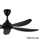 Alpha Vannus SENI-5B/56 MATT BLACK Ceiling Fan 56" 5 Blades Matt Black | TBM Online