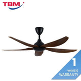 Alpha Vannus SENI-5B/56 WALNUT/MB Ceiling Fan 56" 5 Blades Walnut | TBM Online