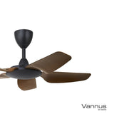 Vannus IRIZ 5B/40 WALNUT MATT BLACK Ceiling Fan 5 Blades 40 Inch Motor DC Walnut Matt Black | TBM Online