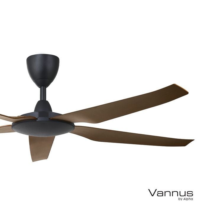 Vannus IRIZ 5B/56 WALNUT MATT BLACK Ceiling Fan 5 Blades 56 Inch Motor DC Walnut Matt Black | TBM Online