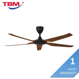 Vannus IRIZ 5B/56 WALNUT MATT BLACK Ceiling Fan 5 Blades 56 Inch Motor DC Walnut Matt Black | TBM Online