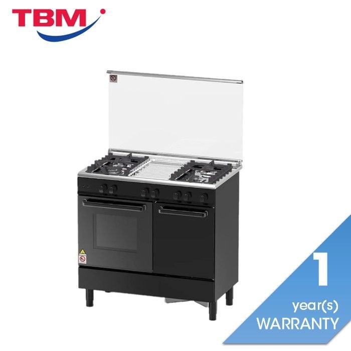 Zanussi ZCG942K Freestanding Gas Cooker 4 Burners Electric - Oven Black | TBM Online